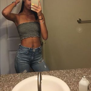 Black/white tube top